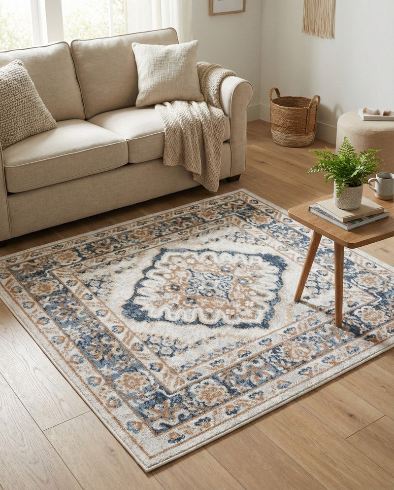 Cambridge Classics Collection Area Rug -  Magdalene (Cream) Square Cream  lifestyle 41