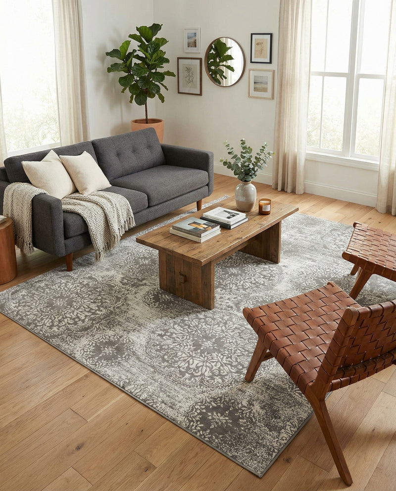 Riviera Elegance Collection Area Rug -  Monaco (Gray) Rectangle Gray  lifestyle 23