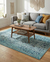 Chateau Elegance Collection Area Rug -  Louvre Rectangle Light Blue  lifestyle 52