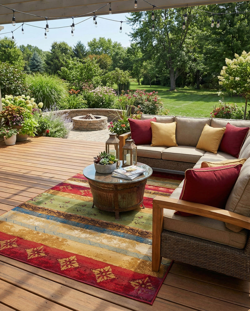Urban Terrace Collection Area Rug -  Rooftop Rectangle Multi  lifestyle 64