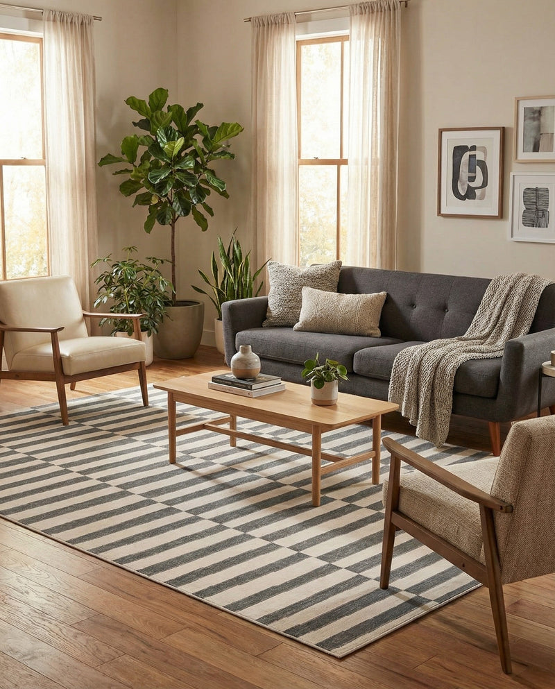 Soho Elegance Collection Area Rug -  Hudson (Dark Gray) Rectangle Dark Gray  lifestyle 15