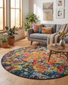Marrakesh Elegance Collection Area Rug -  Larache Round Multi  lifestyle 62