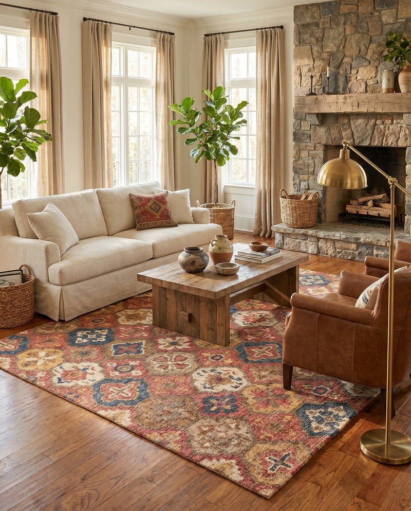 Benares Handwoven Jute Collection Area Rug - Ganges Rectangle Multi  lifestyle 22