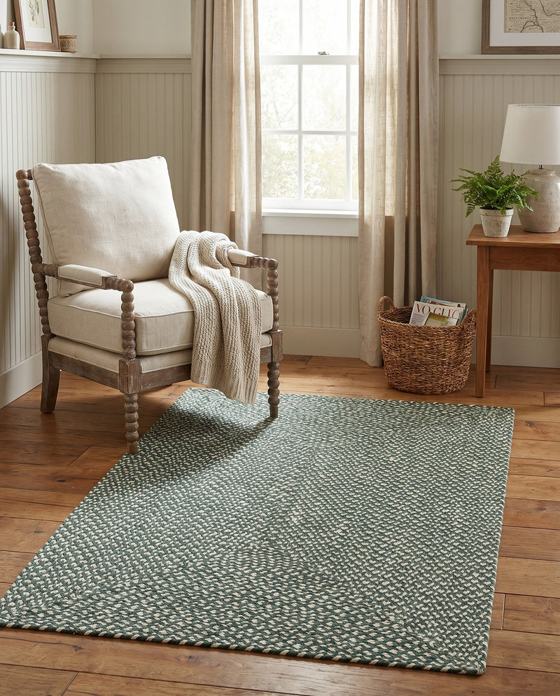 Highland Woven Jute Collection Area Rug - Glenmore (Green) Rectangle Green  lifestyle 12