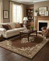 Tabriz Tapestry Collection Area Rug - Azerbaijan (Brown) Rectangle Brown  lifestyle 11