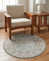 Savannah Series Collection Area Rug - Charleston (Cloud Gray) Round Cloud Gray  lifestyle 64