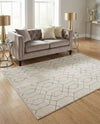 Hollywood Luxe Collection Area Rug - Sunset (White Silver) Rectangle White Silver  lifestyle 3