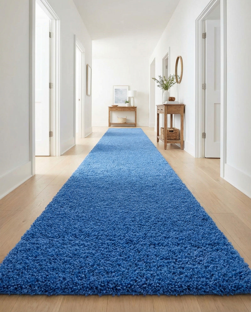 Plush Oasis Collection Area Rug - Serenity (Periwinkle Blue) Runner Periwinkle Blue  lifestyle 39