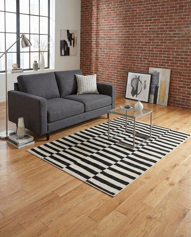 Soho Elegance Collection Area Rug -  Hudson (Black) Rectangle Black  lifestyle 20
