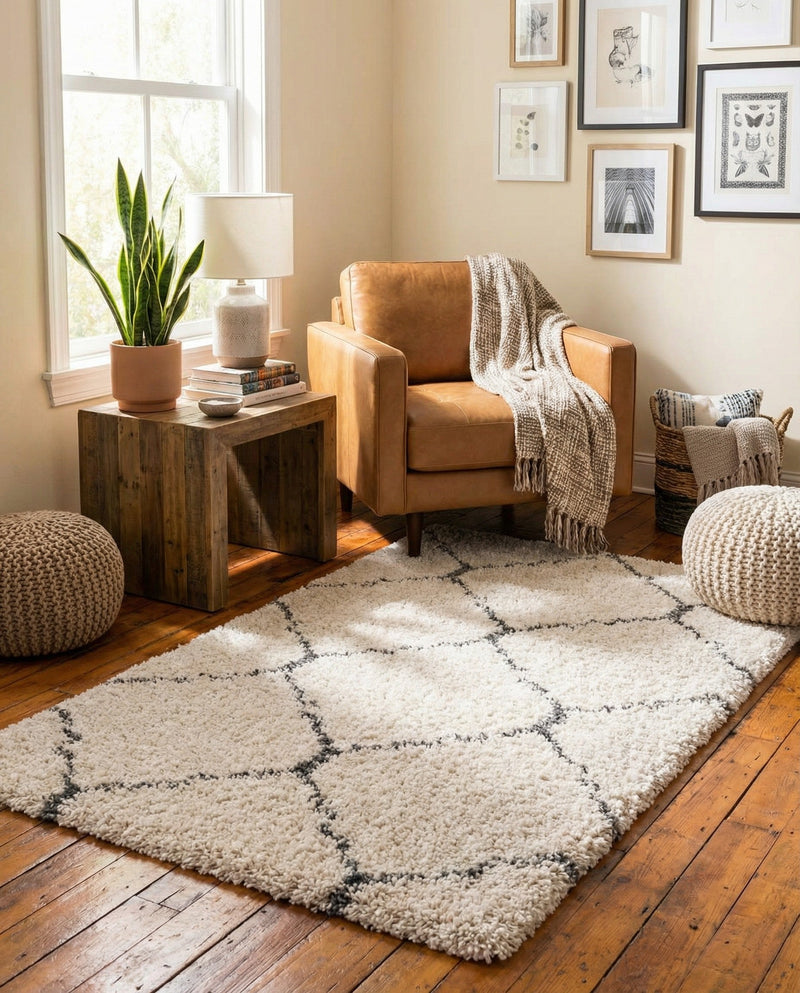 Casablanca Comfort Collection Area Rug -  Medina Rectangle Ivory  lifestyle 12