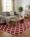 Lattice Gardens Collection Area Rug -  Bloomfield (Dark Terracotta) Rectangle Dark Terracotta  lifestyle 25