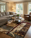 Bistro Lounge Collection Area Rug -  FlatWhite Rectangle Multi  lifestyle 29