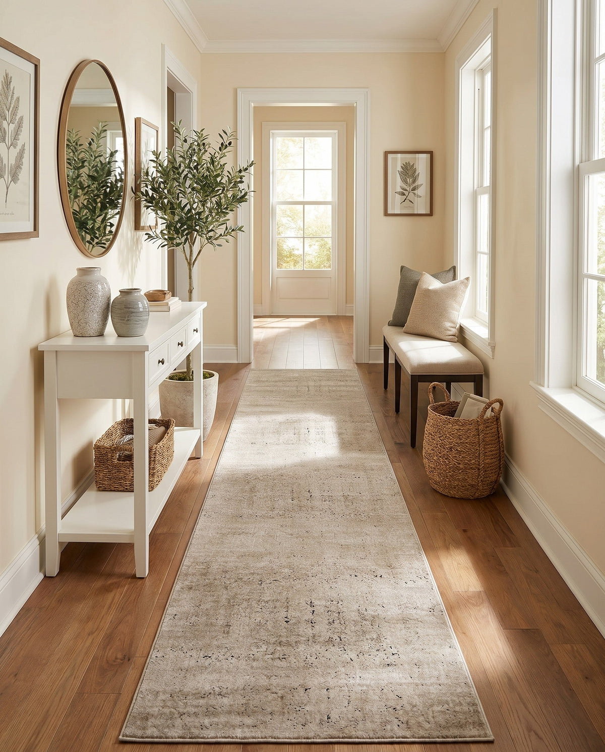 Coastal Manor Collection Area Rug -  Wavecrest Runner Beige  lifestyle 134