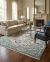 Persian Elegance Collection Area Rug -  Shiraz Rectangle Blue  lifestyle 16