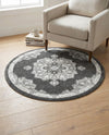 Beverly Grove Collection Area Rug - Melrose (Charcoal) Round Charcoal  lifestyle 73