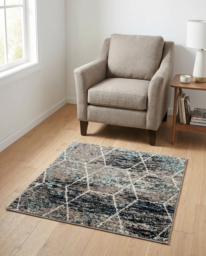 Trellis Mosaic Collection Area Rug - Arborville (Blue Multi) Square Blue Multi  lifestyle 75