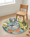 Wonder Tykes Collection Area Rug -  Ombre Round Ivory  lifestyle 5