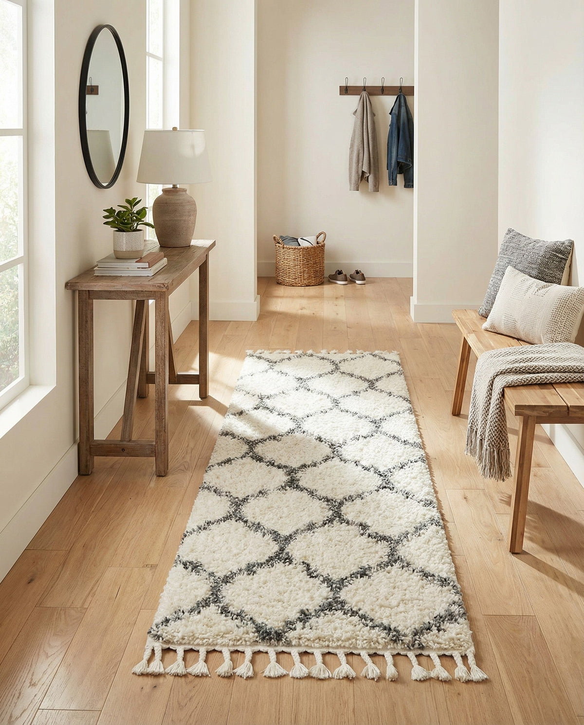 Cozy Cove Shag Collection Area Rug - Marina Runner Ivory  lifestyle 146