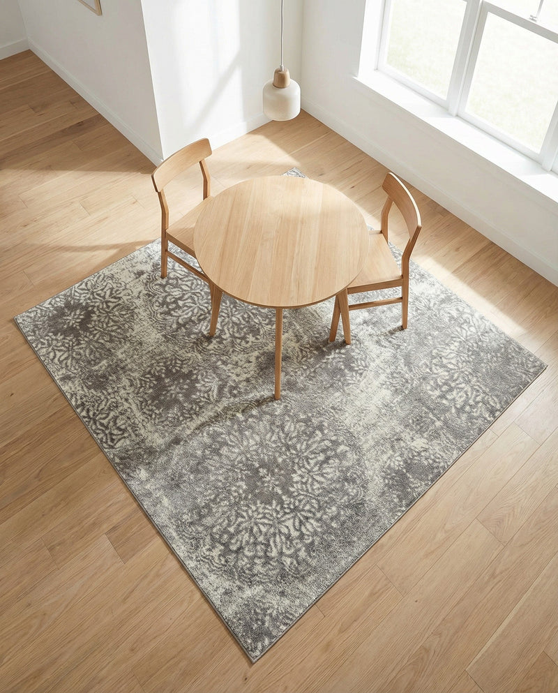 Riviera Elegance Collection Area Rug -  Monaco (Light Gray) Square Light Gray  lifestyle 48