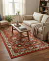Tabriz Tapestry Collection Area Rug - Sahand (Terracotta) Rectangle Terracotta  lifestyle 25