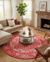 Georgetown Rugs Collection Area Rug - Dupont (Pink) Round Pink  lifestyle 47