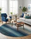Marrakesh Elegance Collection Area Rug -  Agadir Round Blue  lifestyle 58