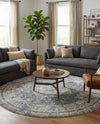 Caribbean Breeze Collection Area Rug -  Utila Round Fume Gray  lifestyle 42