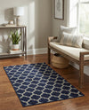 Lattice Gardens Collection Area Rug -  Bloomfield (Dark Blue) Rectangle Dark Blue  lifestyle 6
