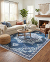 Baroque Era Collection Area Rug - Versailles (Navy Blue) Rectangle Navy Blue  lifestyle 4