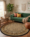 Savannah Sojourn Collection Area Rug -  Chobe Round Light Brown  lifestyle 68