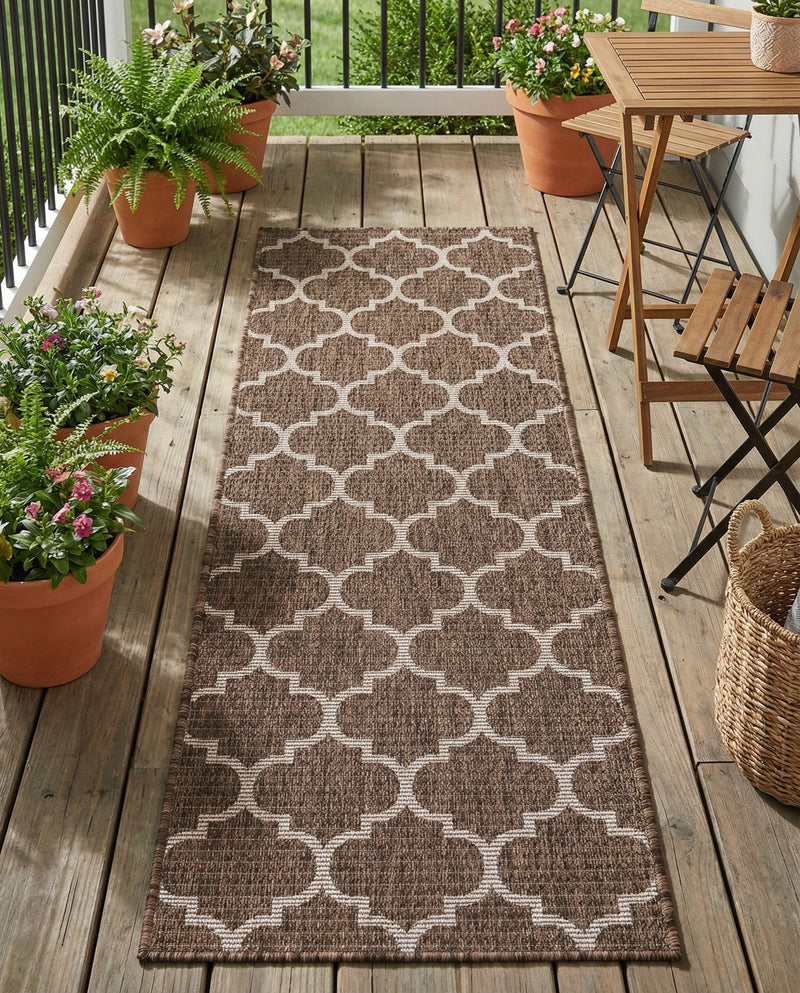 Savannah Pergola Collection Area Rug - Arbor (Brown) Runner Brown  lifestyle 37