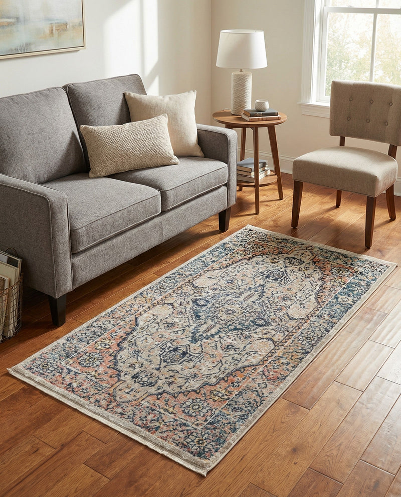 Seville Stripes Collection Area Rug - Cadiz (Blue) Rectangle Blue  lifestyle 27