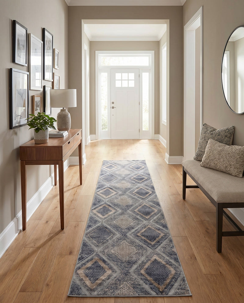 Aegean Elegance Collection Area Rug -  Rhodes Runner Gray Cream  lifestyle 54