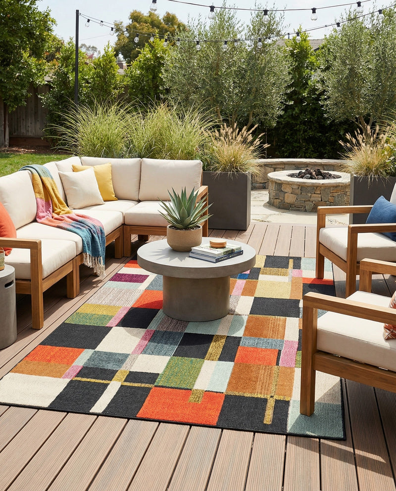 Outdoor Marrakesh Collection Area Rug -  Tangier Rectangle Multi  lifestyle 20