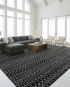Marrakech Lattice Collection Area Rug - Medina (Black) Rectangle Black  lifestyle 6