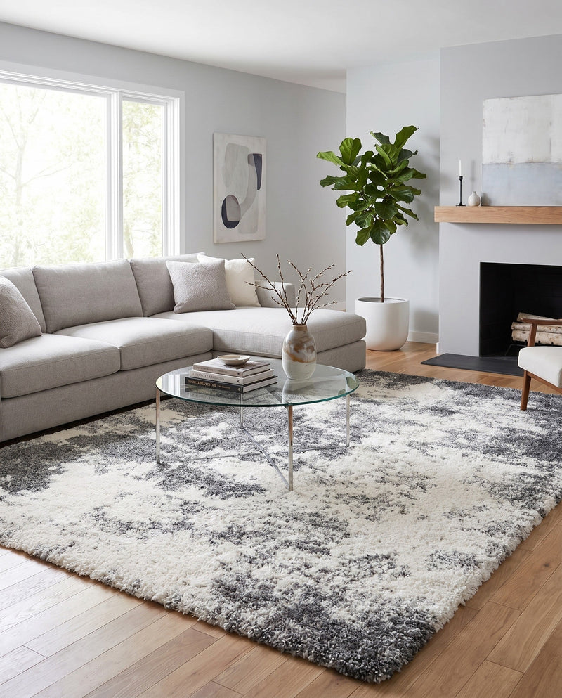 Cozy Haven Shag Collection Area Rug -  Tranquility (Smoke Gray) Rectangle Smoke Gray  lifestyle 10