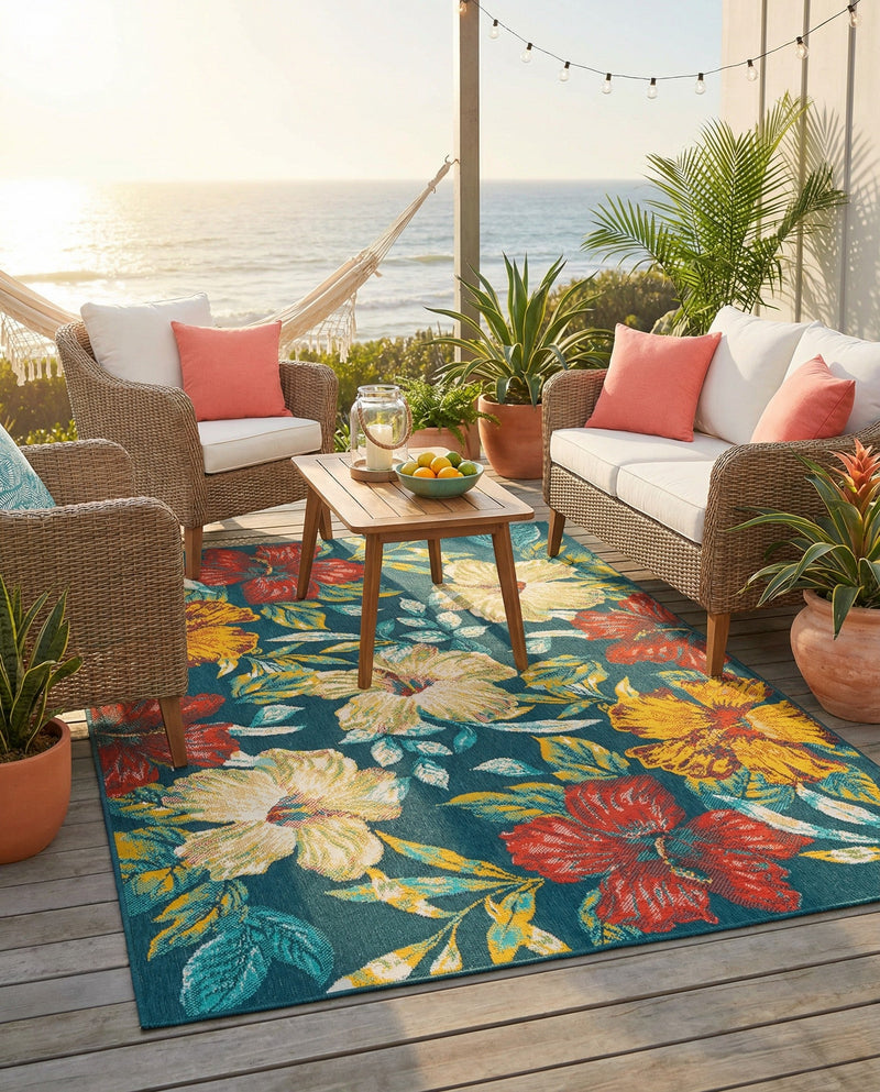 Seaside Haven Rugs Collection Area Rug -  Nautical Rectangle Multi  lifestyle 8