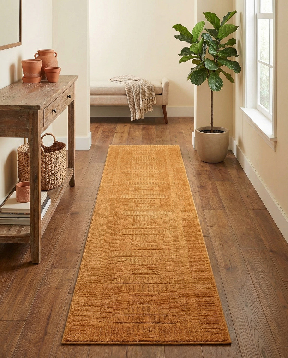 Haven Tapestry Collection Area Rug -  TranquilGlade Runner Goldenrod Glow  lifestyle 61