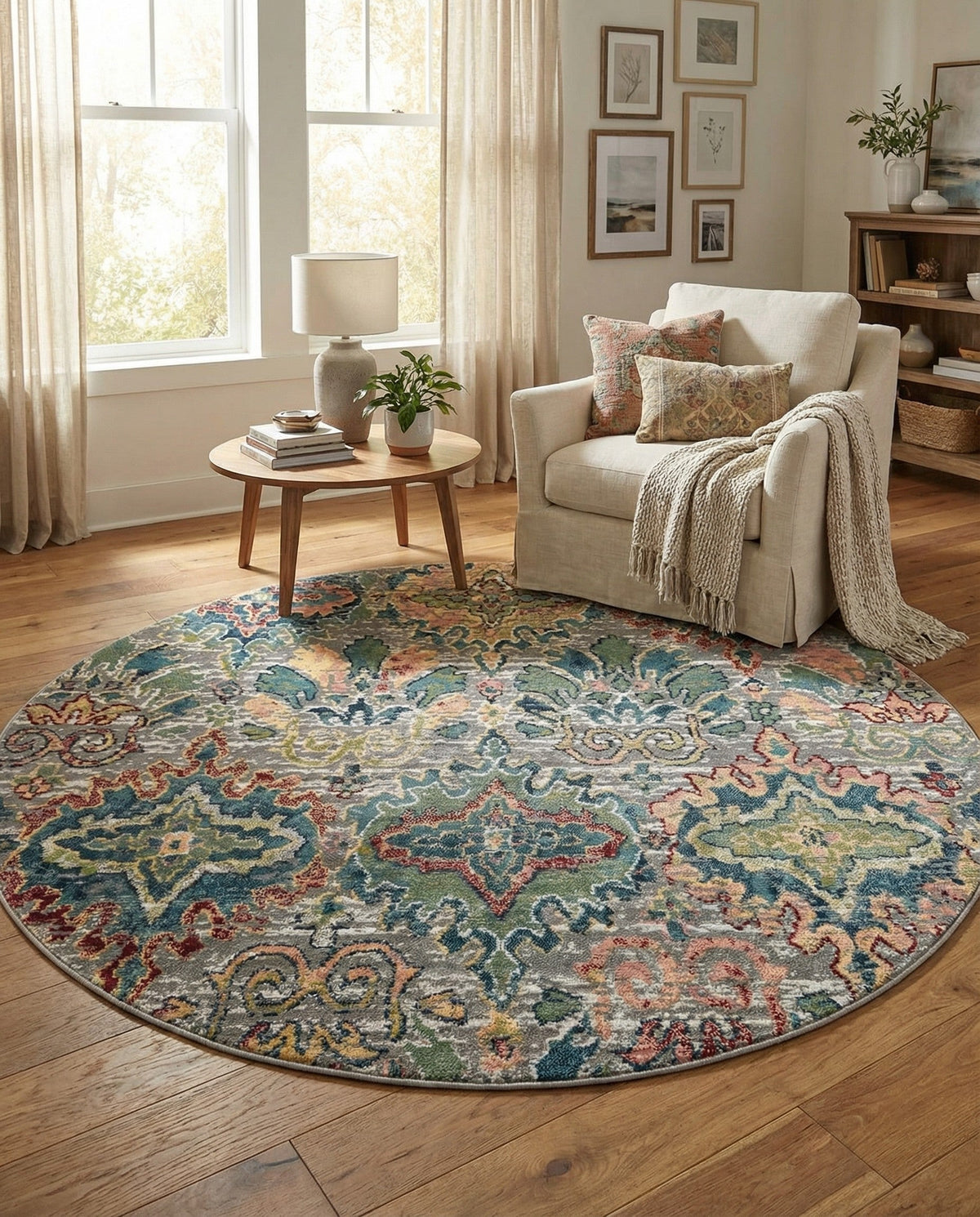 Savannah Elegance Collection Area Rug -  Forsyth Round Multi  lifestyle 172