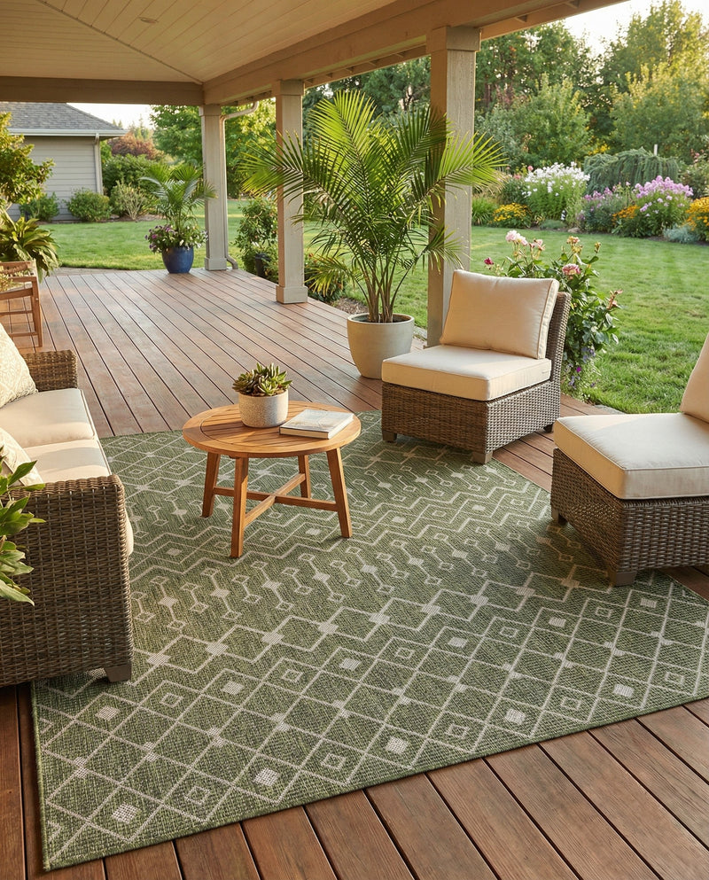 Savannah Pergola Collection Area Rug -  Pergola (Green) Rectangle Green  lifestyle 26