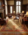 Persian Elegance Collection Area Rug -  Golestan Rectangle Tan  lifestyle 11