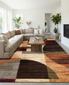 Bistro Lounge Collection Area Rug -  Latte Rectangle Multi  lifestyle 13