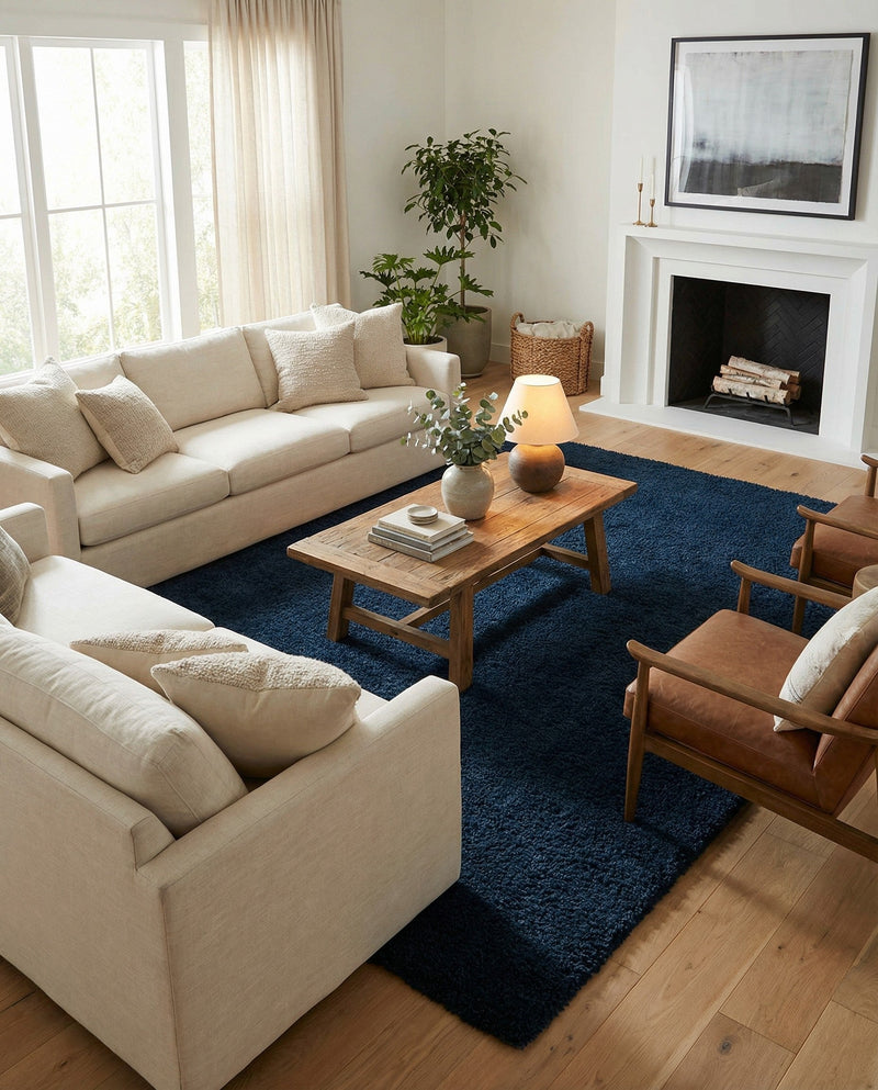 Plush Oasis Collection Area Rug - Serenity (Sapphire Blue) Rectangle Sapphire Blue  lifestyle 10