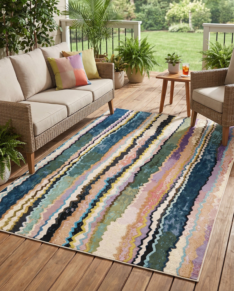 Urban Terrace Collection Area Rug -  Capri Rectangle Multi  lifestyle 24