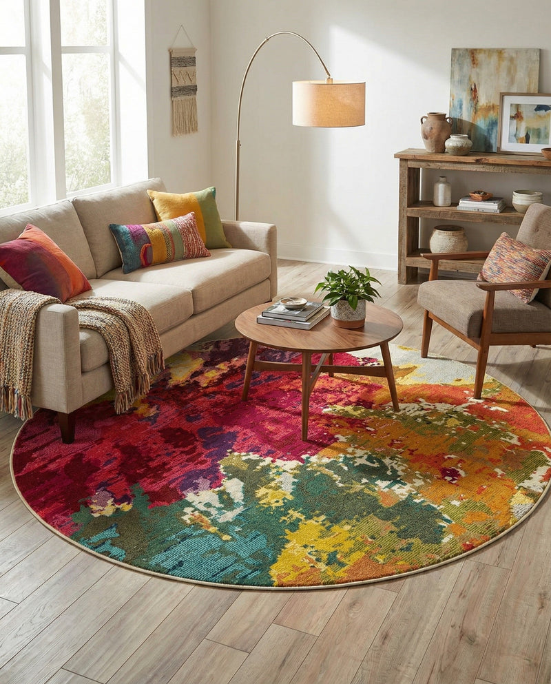 Marrakesh Elegance Collection Area Rug -  Palais Round Multi  lifestyle 36