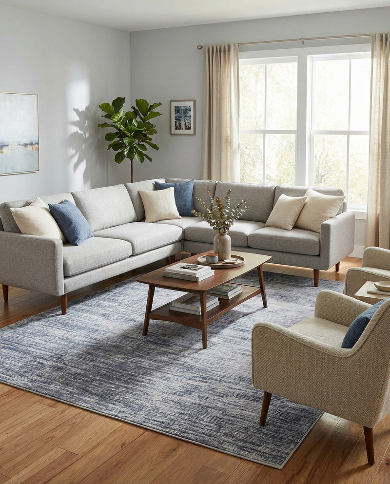 Sahara Essence Collection Area Rug - Oasis (Gray) Rectangle Gray  lifestyle 33