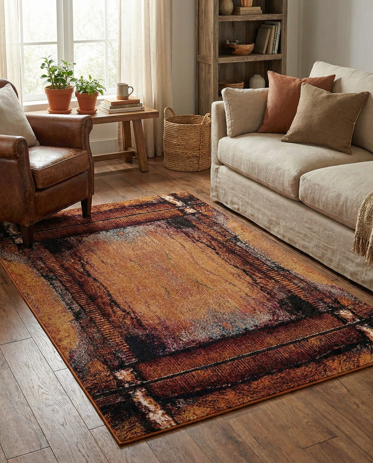 Marrakesh Elegance Collection Area Rug -  Sijilmasa Rectangle Orange  lifestyle 17