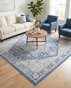 Savannah Series Collection Area Rug - Charleston (French Blue) Square French Blue  lifestyle 47