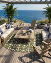 Seaside Haven Rugs Collection Area Rug - Sapphire (Green) Round Green  lifestyle 84