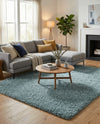 Eternal Plush Oasis Collection Area Rug -  Tranquility (Slate Blue) Rectangle Slate Blue  lifestyle 13